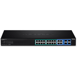TRENDnet 20 Port Gigabit Web Smart POE+ Switch (16 PoE+, 2SFP) , HIVE (TPE-1620WSF)