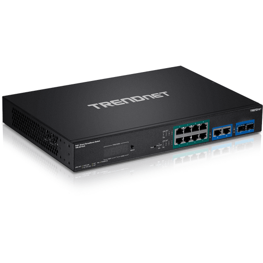 TRENDnet 12 Port Gigabit PoE+ Smart Surveillance Switch (8 PoE+, 2 Gig, 2 SFP) (TPE-3012LS)