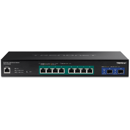 TRENDnet 10-Port 2.5G Web Smart PoE+ Switch with 10G SFP+ Slots (TPE-3102WS)