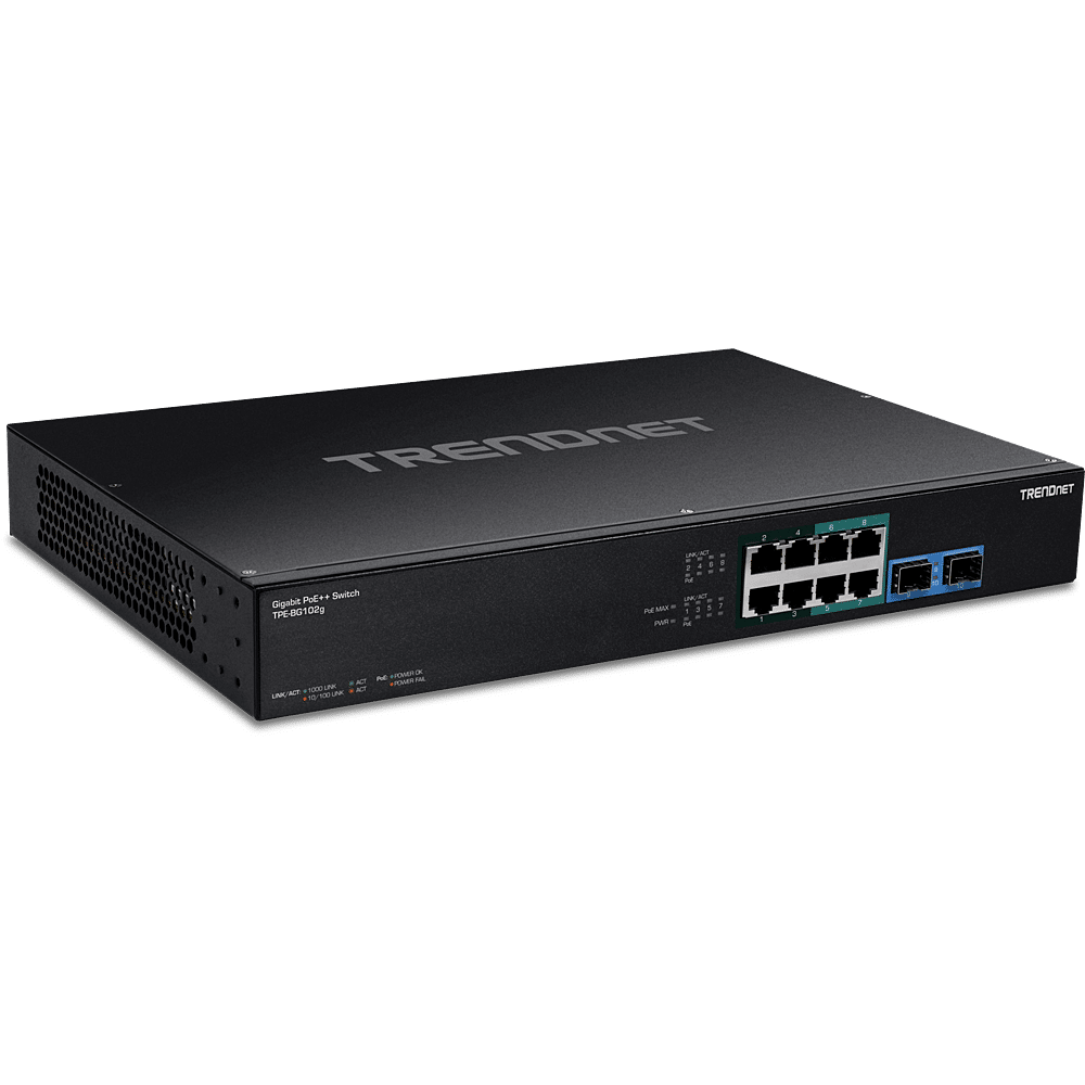 TRENDNet 10 Port Gigabit 4PPoE PoE++ Switch (TPE-BG102G)