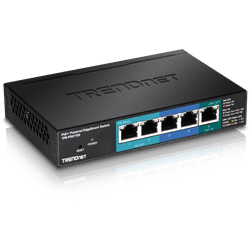 Conmutador EdgeSmart TRENDnet de 5 puertos Gigabit PoE+ con paso a través de PoE (15 W) (TPE-P521ES)