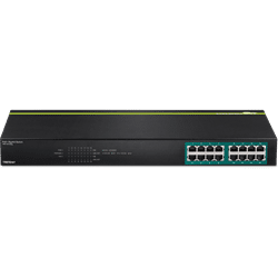 TRENDnet 16 Port GREENnet Gigabit PoE+ Switch (250W) Rack Mountable V3.0R (TPE-TG160G)