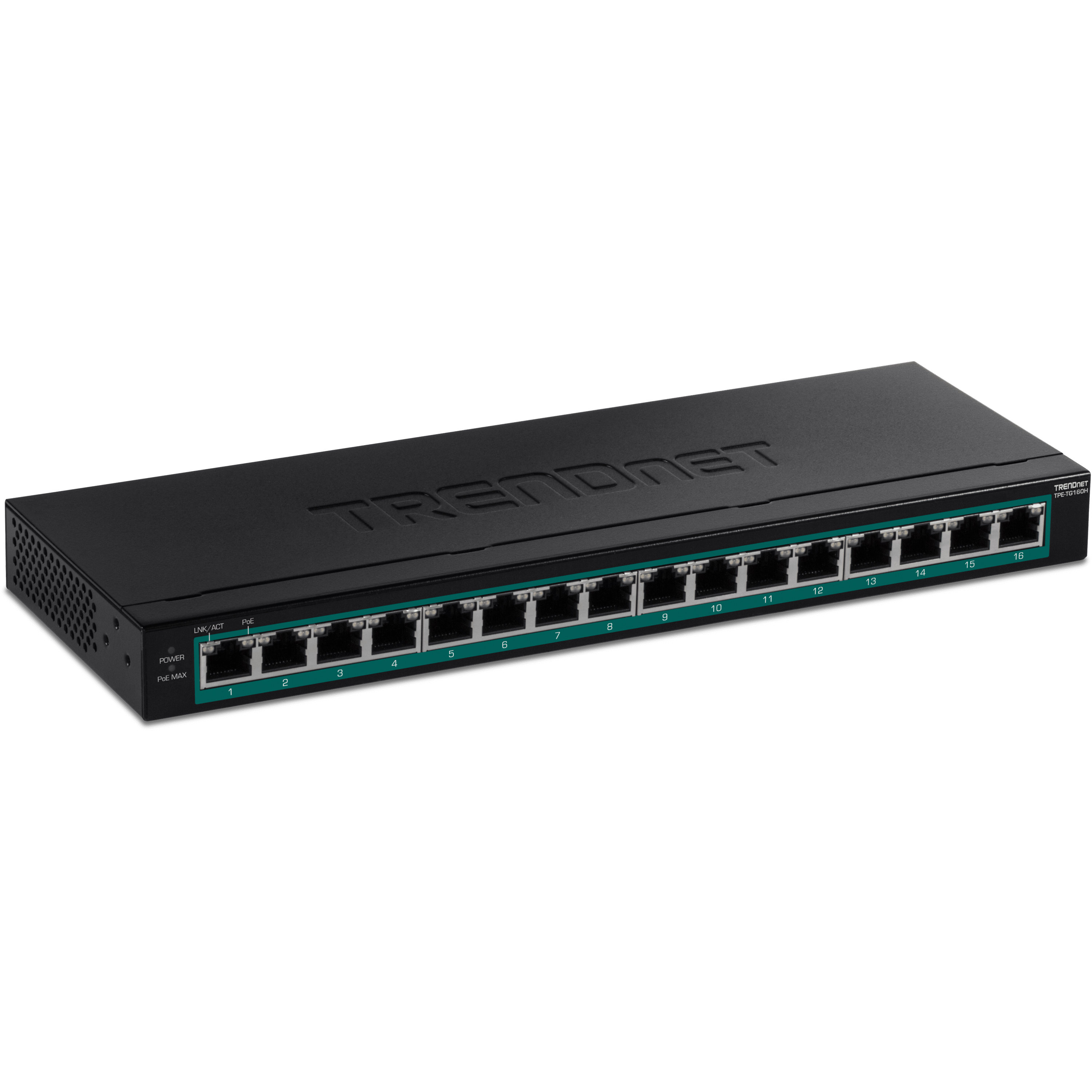 TRENDNet 16 Port Rack Mount Gigabit PoE+ Switch (123W PoE) (TPE-TG160H)