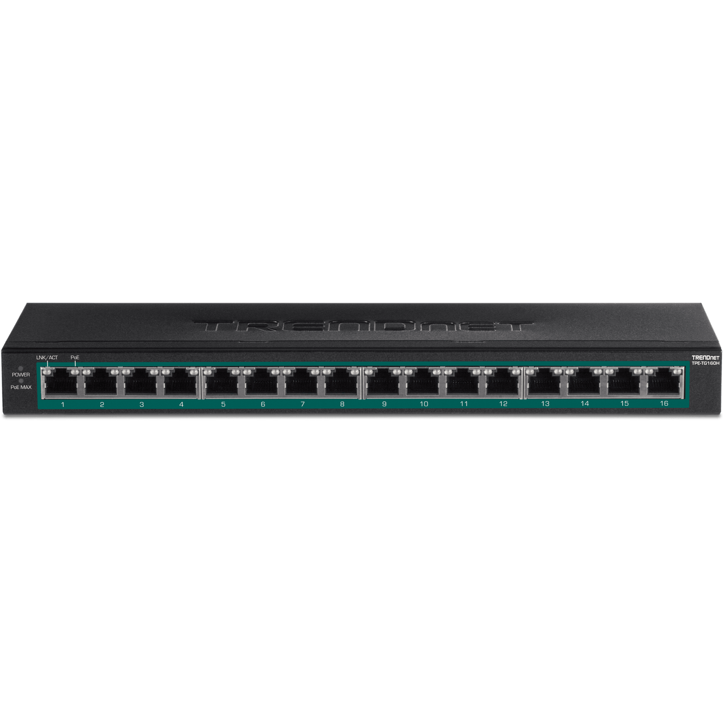 TRENDNet 16 Port Rack Mount Gigabit PoE+ Switch (123W PoE) (TPE-TG160H)