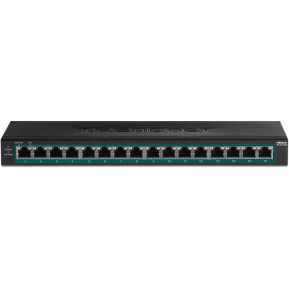 TRENDNet 16 Port Rack Mount Gigabit PoE+ Switch (123W PoE) (TPE-TG160H)