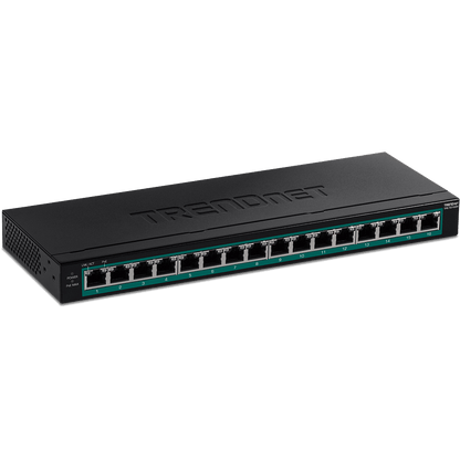 TRENDnet 16 Port Gigabit PoE+ Rack Mount Switch (120W PoE) (TPE-TG161H)