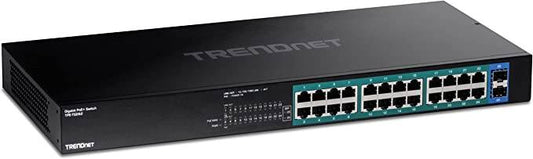 TRENDnet 24+2 Port GREENnet Rack Mount Gigabit PoE+ Switch (380W) (TPE-TG262)