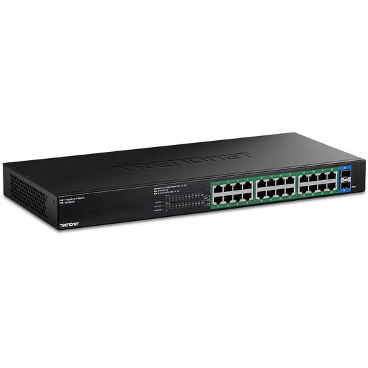 TRENDnet 26-Port Gigabit EdgeSmart PoE+ Switch , 24 x Gigabit PoE+, 2 x SFP (TPE-TG262ES)