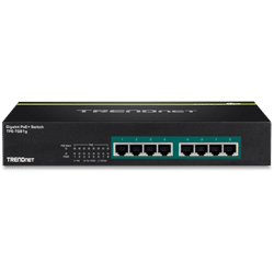 TRENDnet 8 Port Gigabit GREENnet PoE+ Switch, Rack Mountable, 110W (TPE-TG81G)