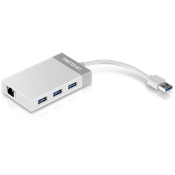 Adaptador USB 3.0 a Gigabit Ethernet de TRENDnet + concentrador USB (TU3-ETGH3)
