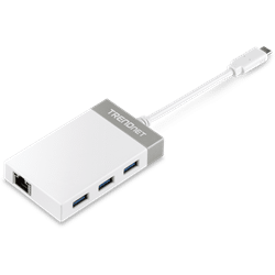 TRENDnet USB-C to Gigabit Ethernet Adapter + USB Hub (TUC-ETGH3)