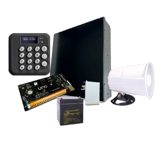 UNO Alarm Kit- UNO,5500RF Black Keypad, Enclosure, Battery, PWR Supply, Siren (UNO-KIT-55RFB)