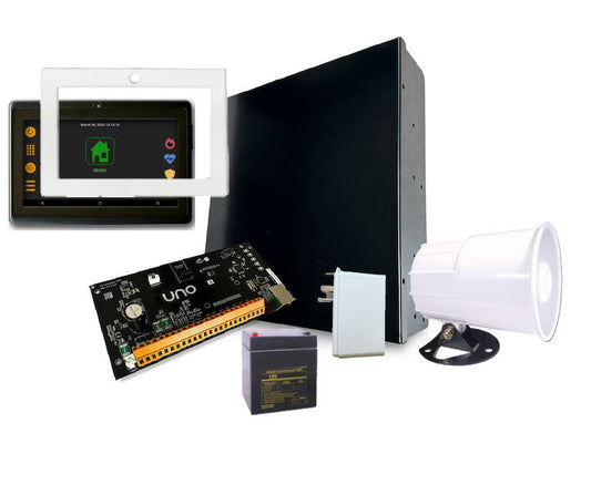 UNO Alarm Kit - White TouchScreen,Mount, Enclosure, 4AH Battery, PWR Supp, Siren (UNO-KIT-WT7W)