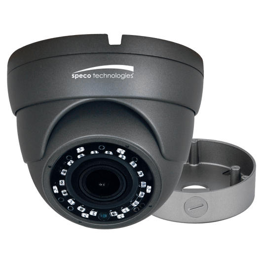 Speco 2MP HDTVI CVI AHD CVBS Eyeball Cam,2.8-12 mm Motorized Lens,JBox,UL,Grey (SPE-VLDT3GM)