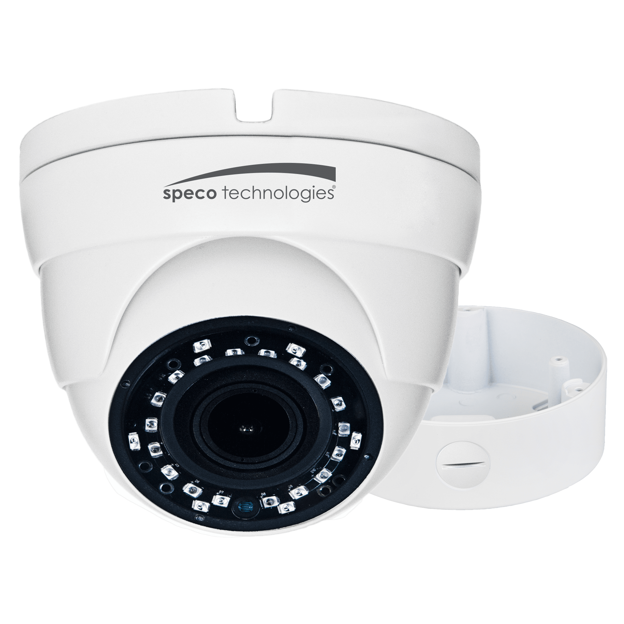 Speco 2MP HDTVI CVI AHD CVBS Eyeball Cam,2.8-12mm Motorized Lens,JBox,UL,White (SPE-VLDT3WM)