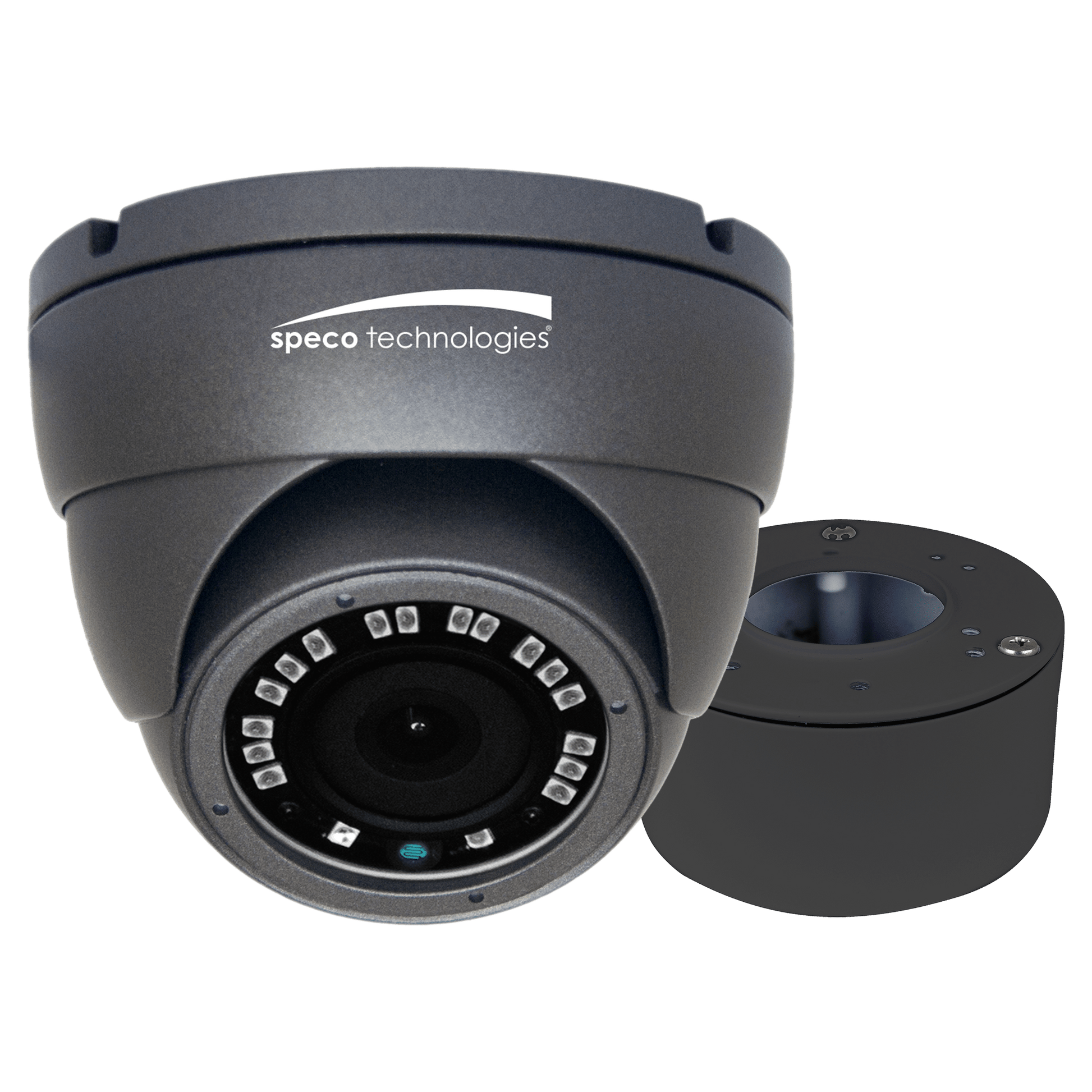 Speco 2MP HDTVI CVI AHD CVBS Eyeball Camera, 3.6mm , Incl Junc Box, UL, Grey (SPE-VLDT4G)