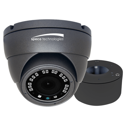 Speco 2MP HDTVI CVI AHD CVBS Eyeball Camera, 3.6mm , Incl Junc Box, UL, Grey (SPE-VLDT4G)