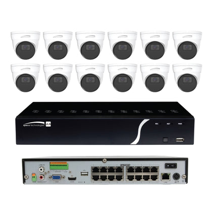 Speco IP Kit 16 Channel NVR with 12 5MP Turret Cameras (SPE-ZIPK16N1)