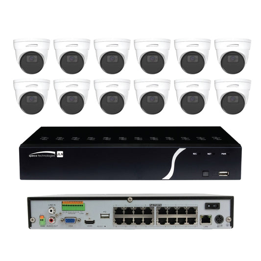 Speco IP Kit 16 Channel NVR with 12 5MP Turret Cameras (SPE-ZIPK16N1)