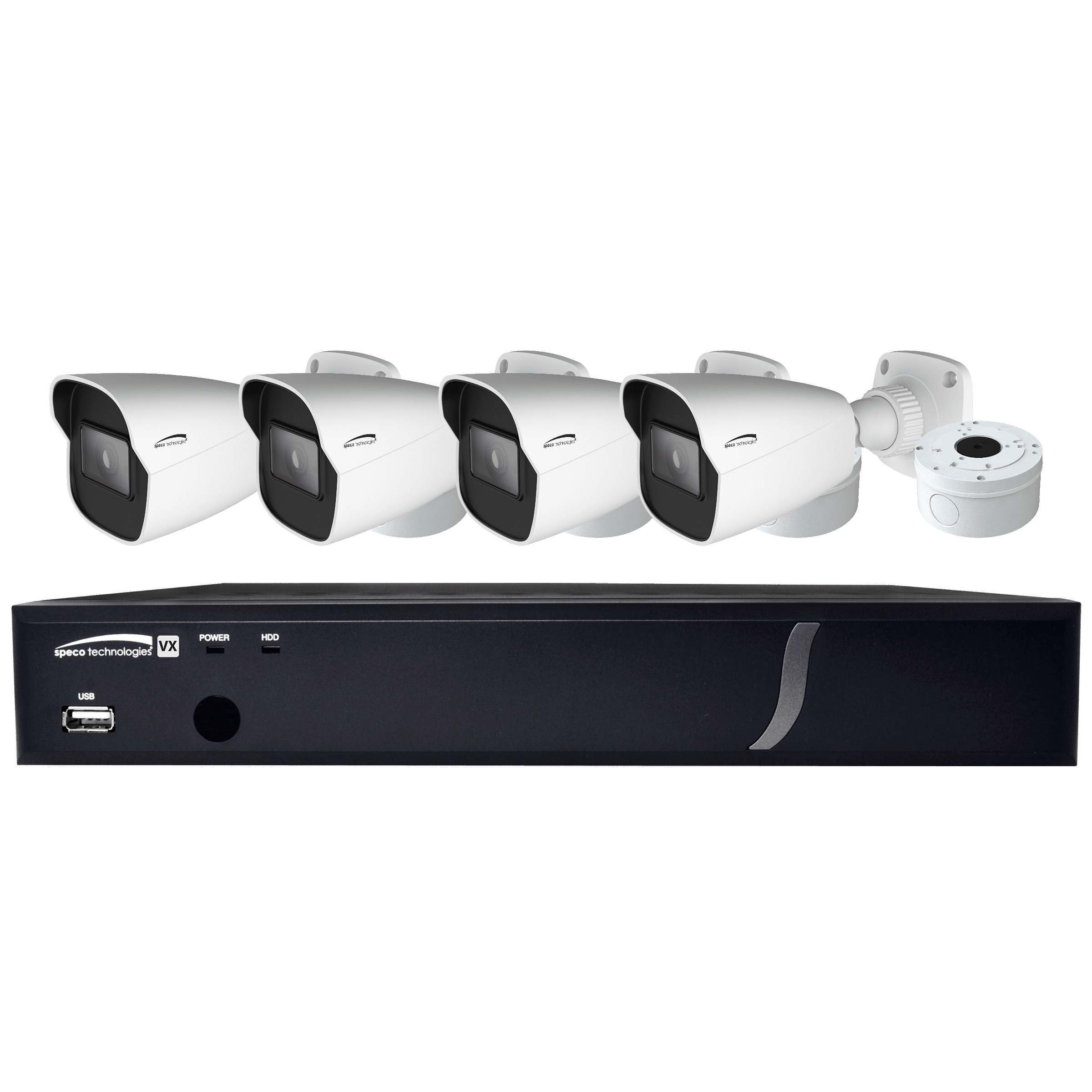 Speco 8CH HDTVI Camera Kit,DVR,1080p,120fps,2TB,4 IR Bullet Cameras 2.8mm,White (SPE-ZIPT84B2)