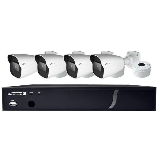 Speco 8CH HDTVI Camera Kit,DVR,1080p,120fps,2TB,4 IR Bullet Cameras 2.8mm,White (SPE-ZIPT84B2)