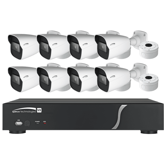 Speco 8CH HDTVI Camera Kit,DVR,1080p,120fps,2TB,8 IR Bullet Cameras 2.8mm,White (SPE-ZIPT88B2)