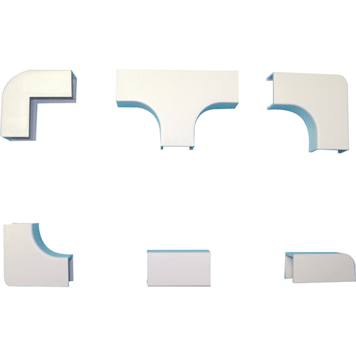 GRI E-Z DUCT 5/8" x 1" Combo Pack, 2 EA IC,OC, SP,RA,TEE,END Cap, White (GRI-E-Z-58-COM-W)
