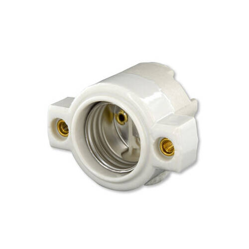 Leviton Lampholder, Incandescent, Medium Base, Unglazed Porcelain, White (9885)
