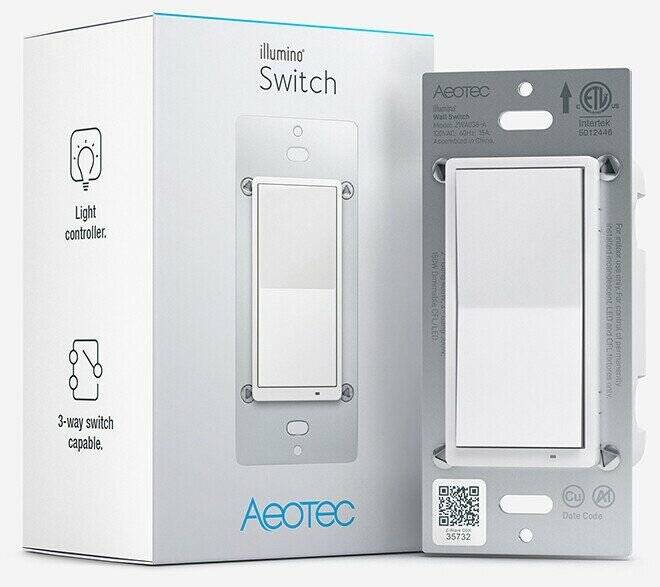 Aeotec Illumino ZWave 700 On Off Wall Switch (ZWA038)