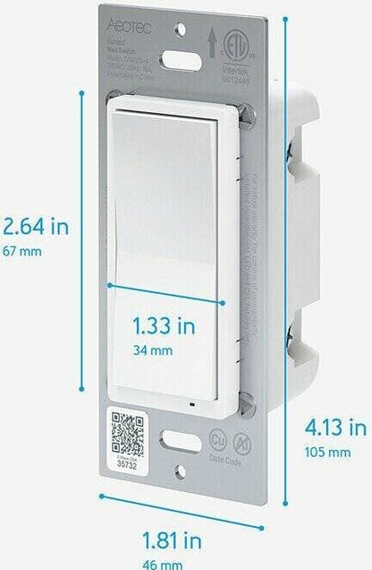 Aeotec Illumino ZWave 700 On Off Wall Switch (ZWA038)